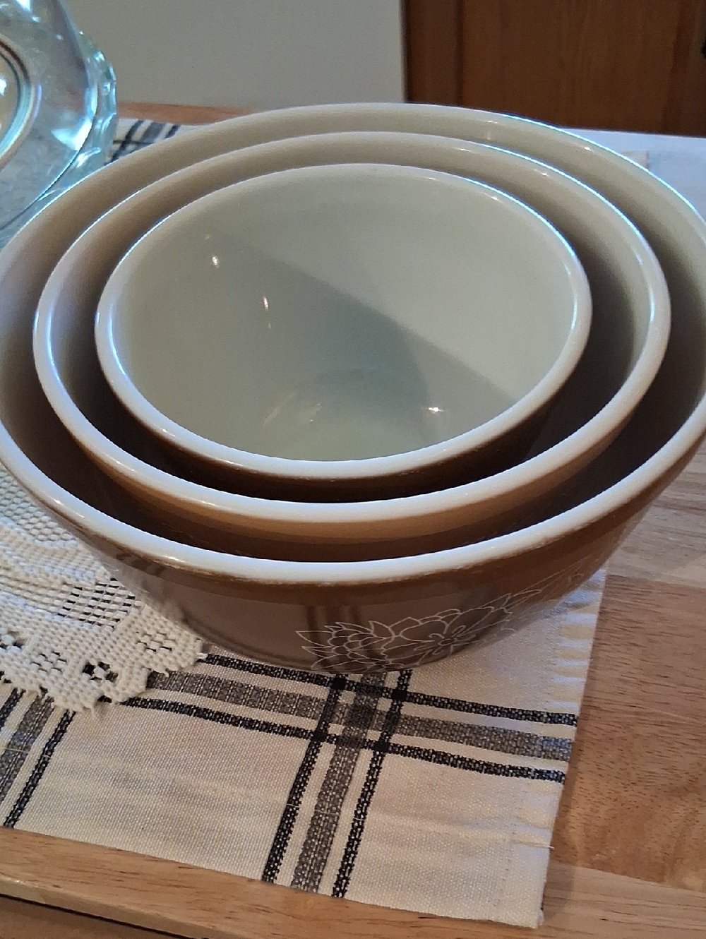 PYREX 401 402 493 Woodland Nesting Mixing Bowls Set Of 3 - Picture 12 of 12